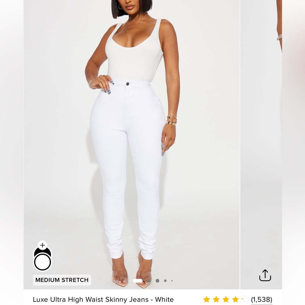 Fashion Nova White High-Rise Skinny Jeans size 5 NWT